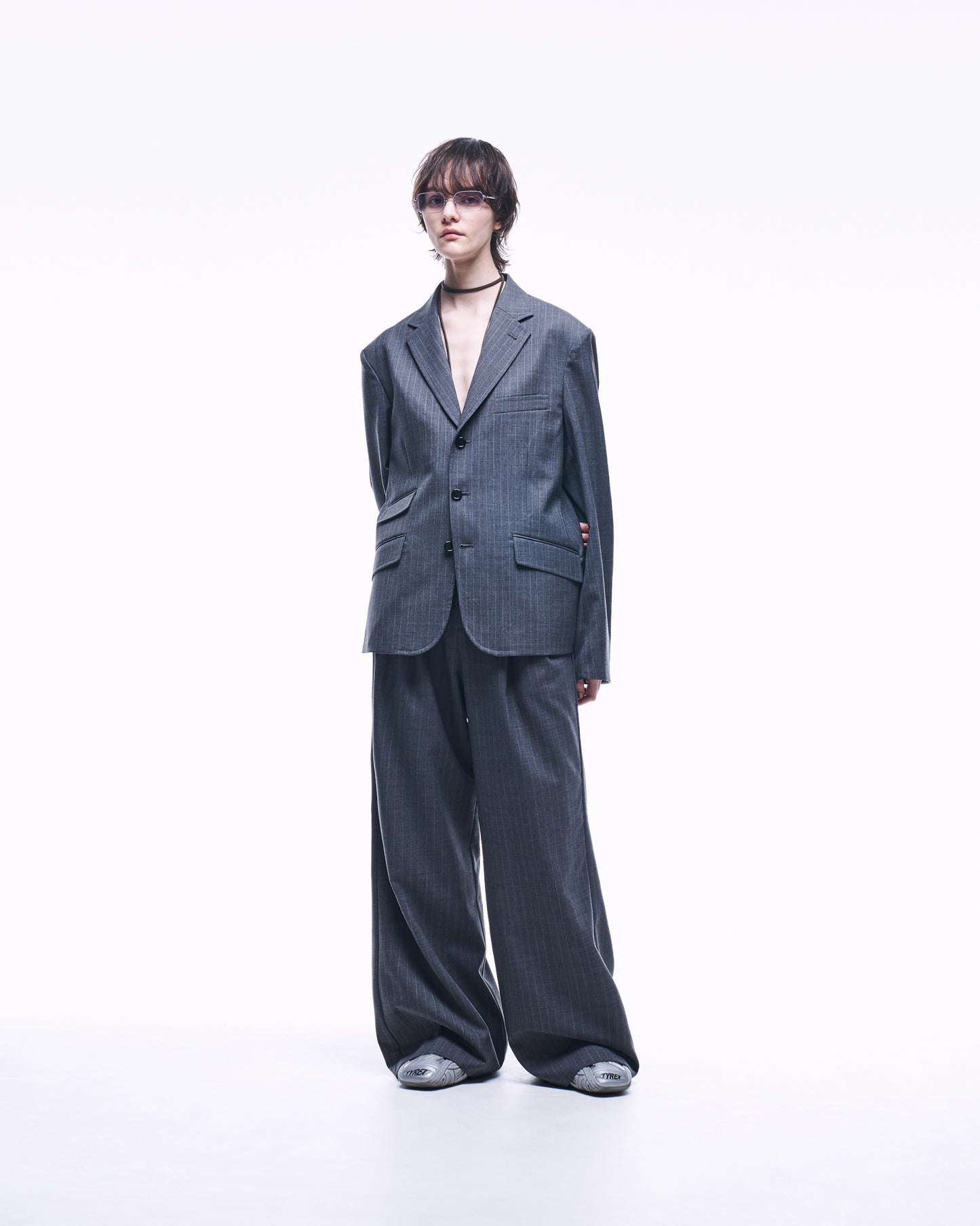 2TUCK WIDE STRAIGHT WOOL TROUSERS