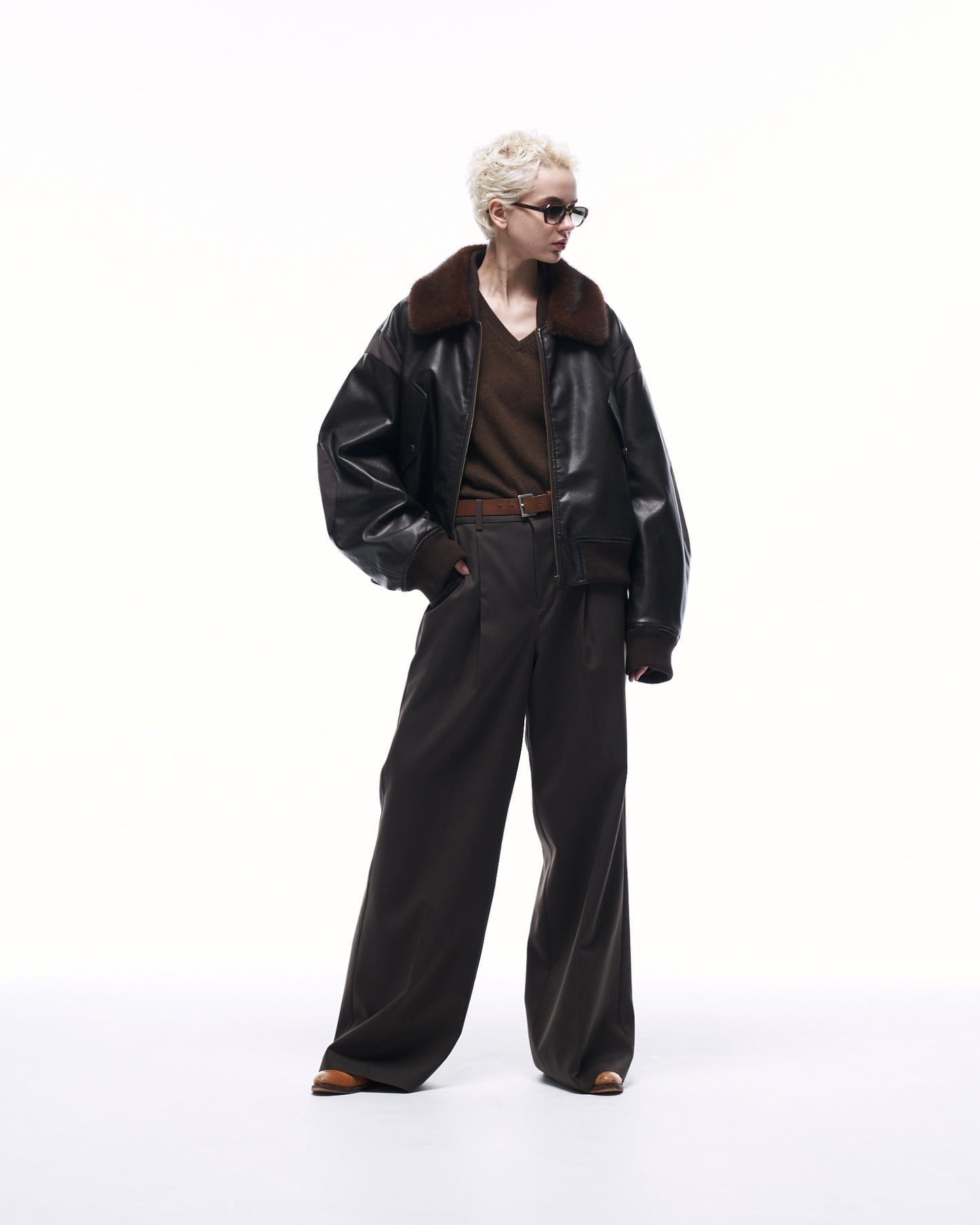 2WAY VOLUME FLIGHT JACKET / BROWN