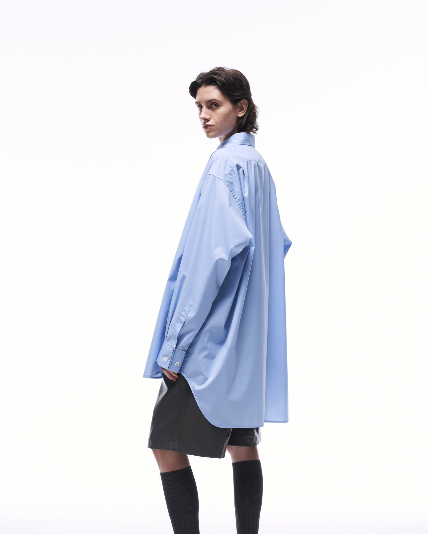 OVERSIZE HIGH FUNCTIONALITY LONG SHIRT / BLUE