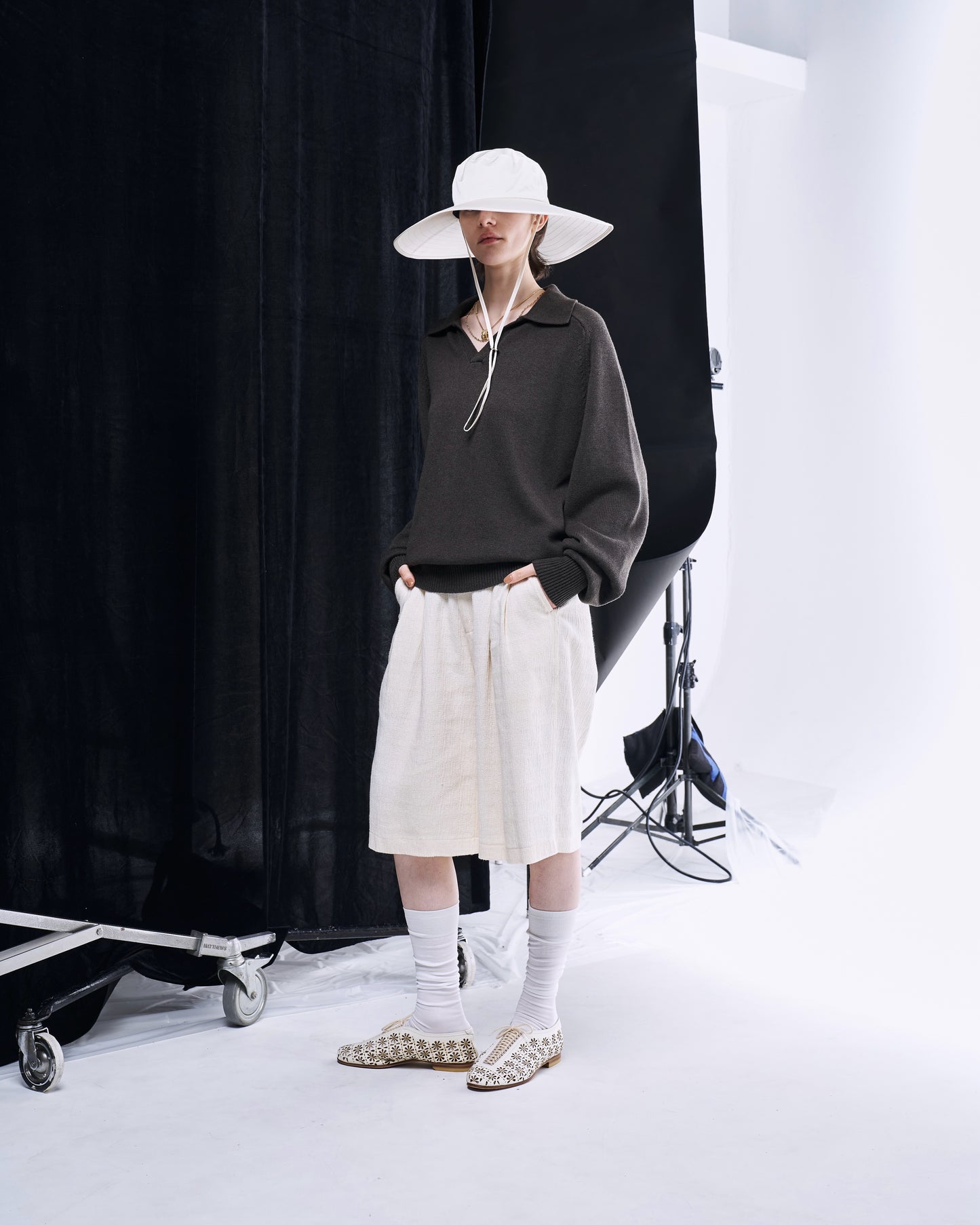COTTON WOOL SKIPPER KNIT POLO