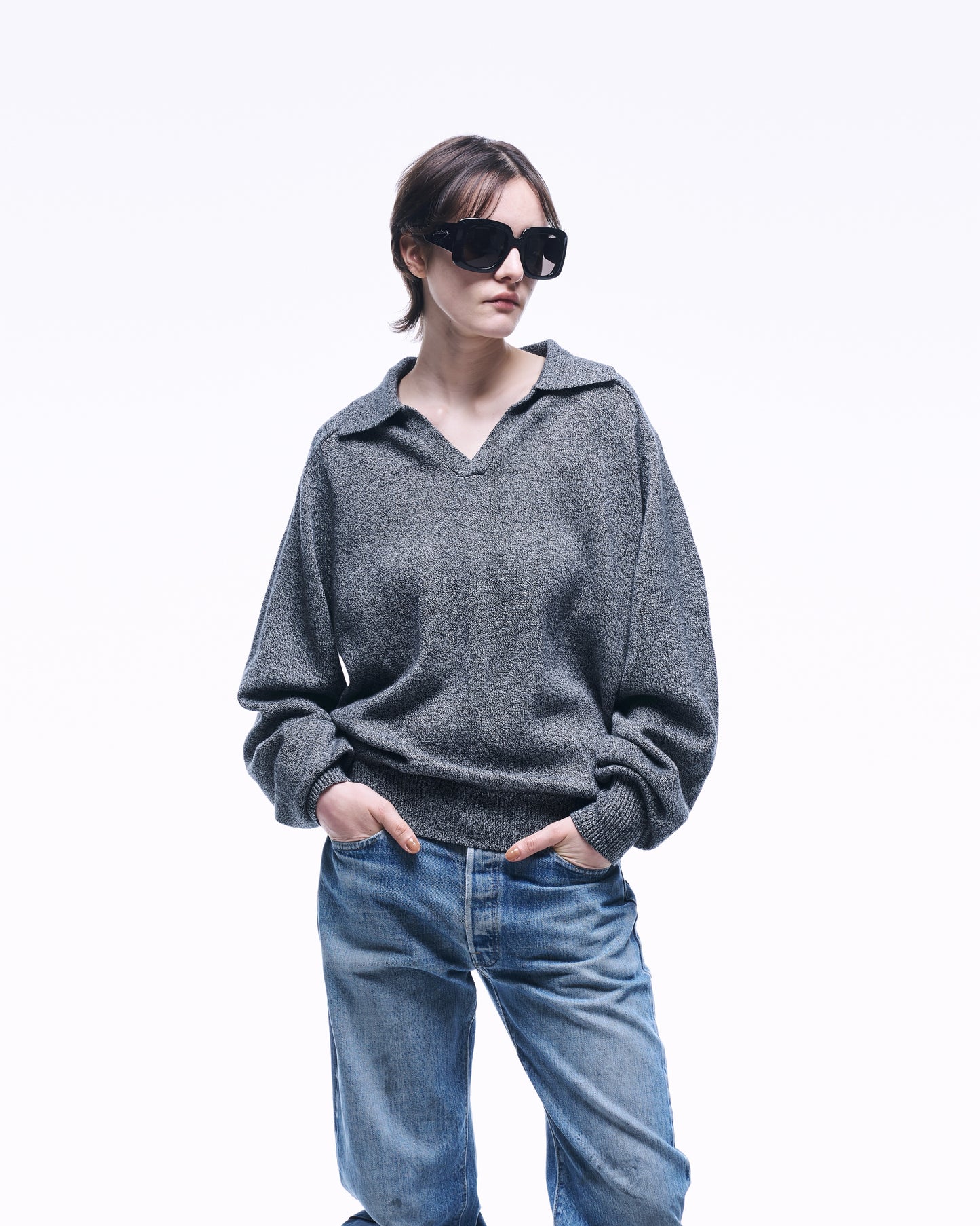 COTTON WOOL SKIPPER KNIT POLO
