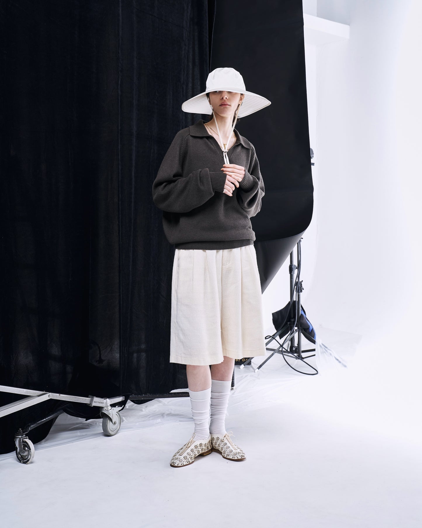 COTTON WOOL SKIPPER KNIT POLO