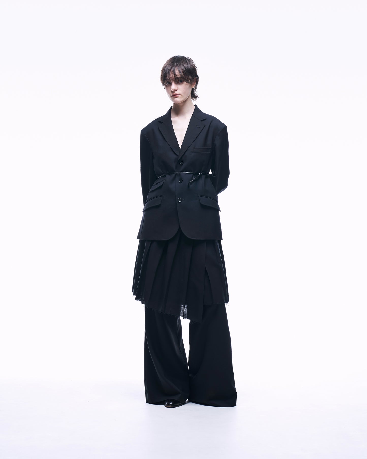 2TUCK WIDE STRAIGHT WOOL TROUSERS
