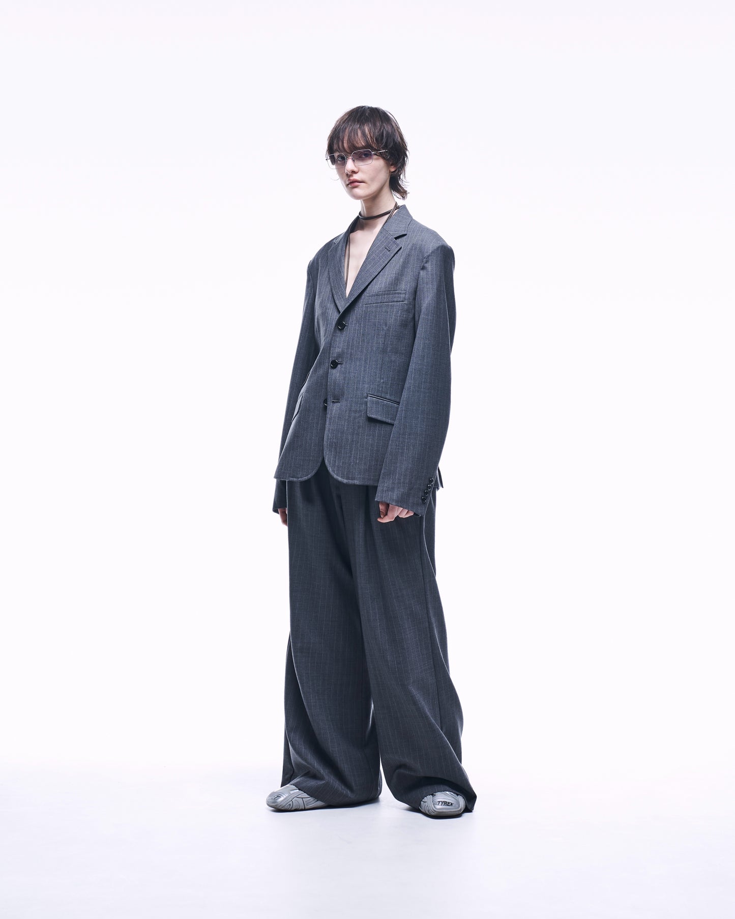 2TUCK WIDE STRAIGHT WOOL TROUSERS
