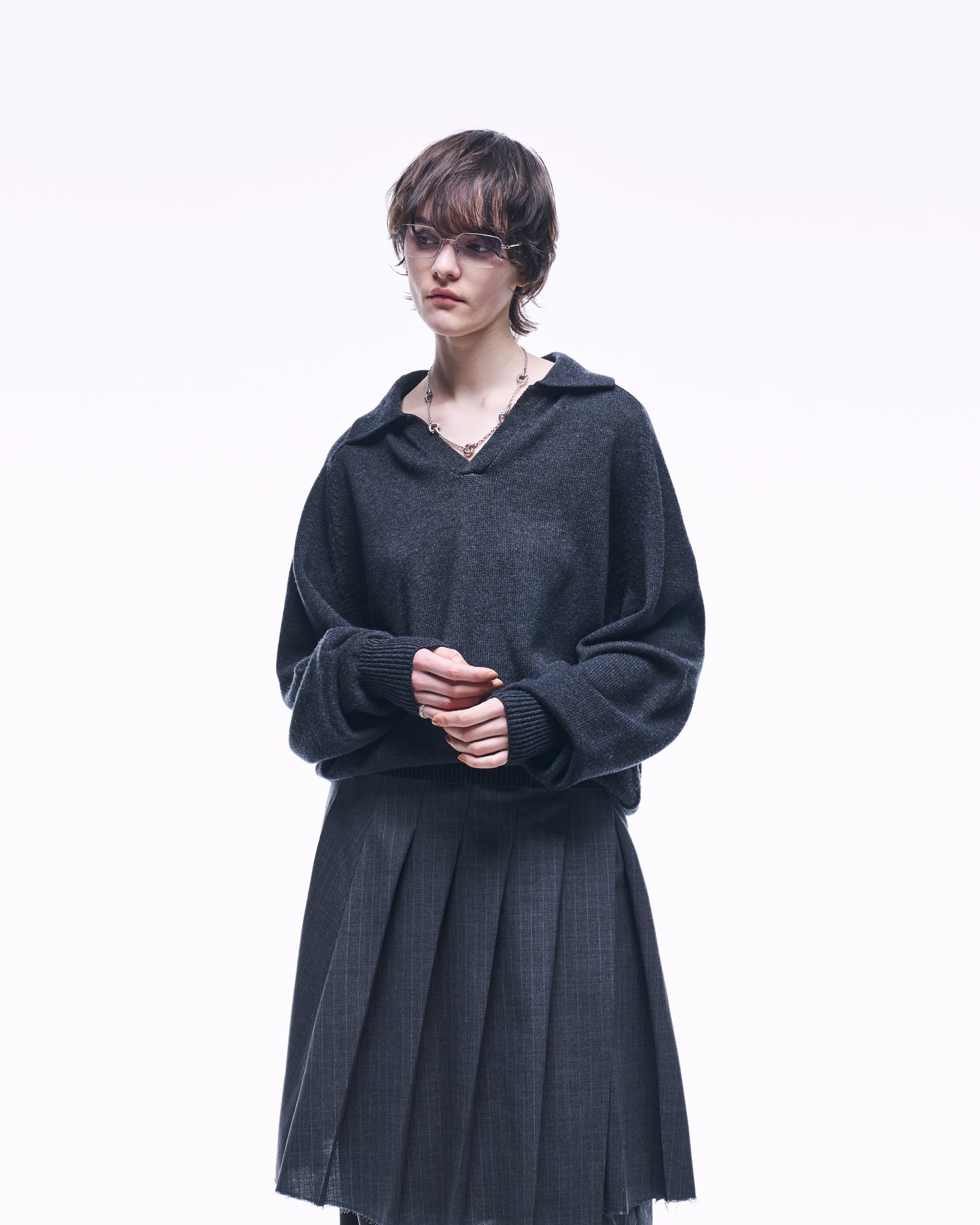 COTTON WOOL SKIPPER KNIT POLO