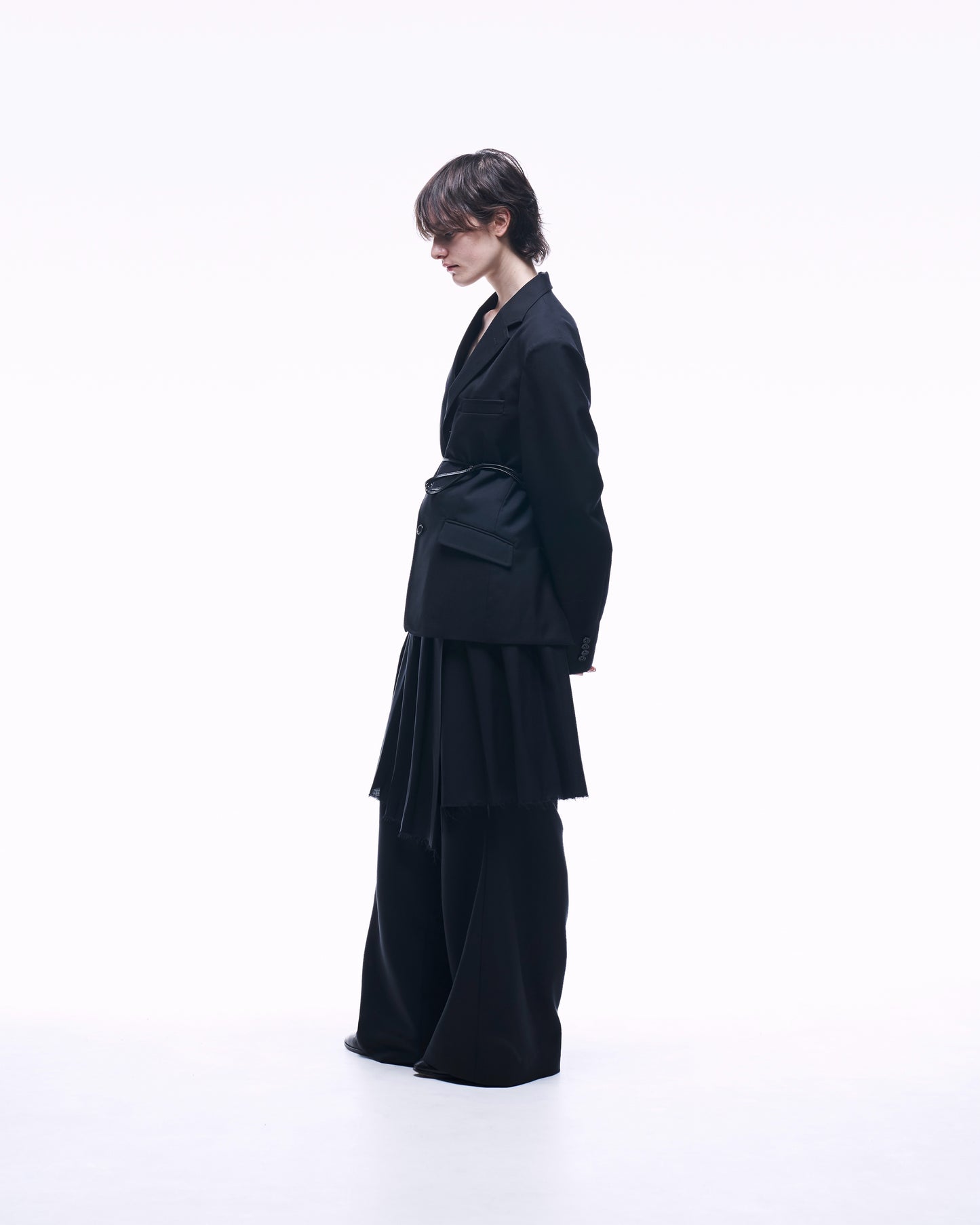 2TUCK WIDE STRAIGHT WOOL TROUSERS