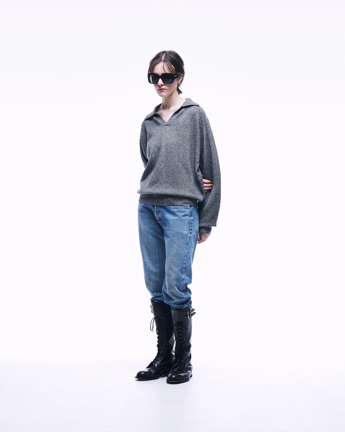 COTTON WOOL SKIPPER KNIT POLO