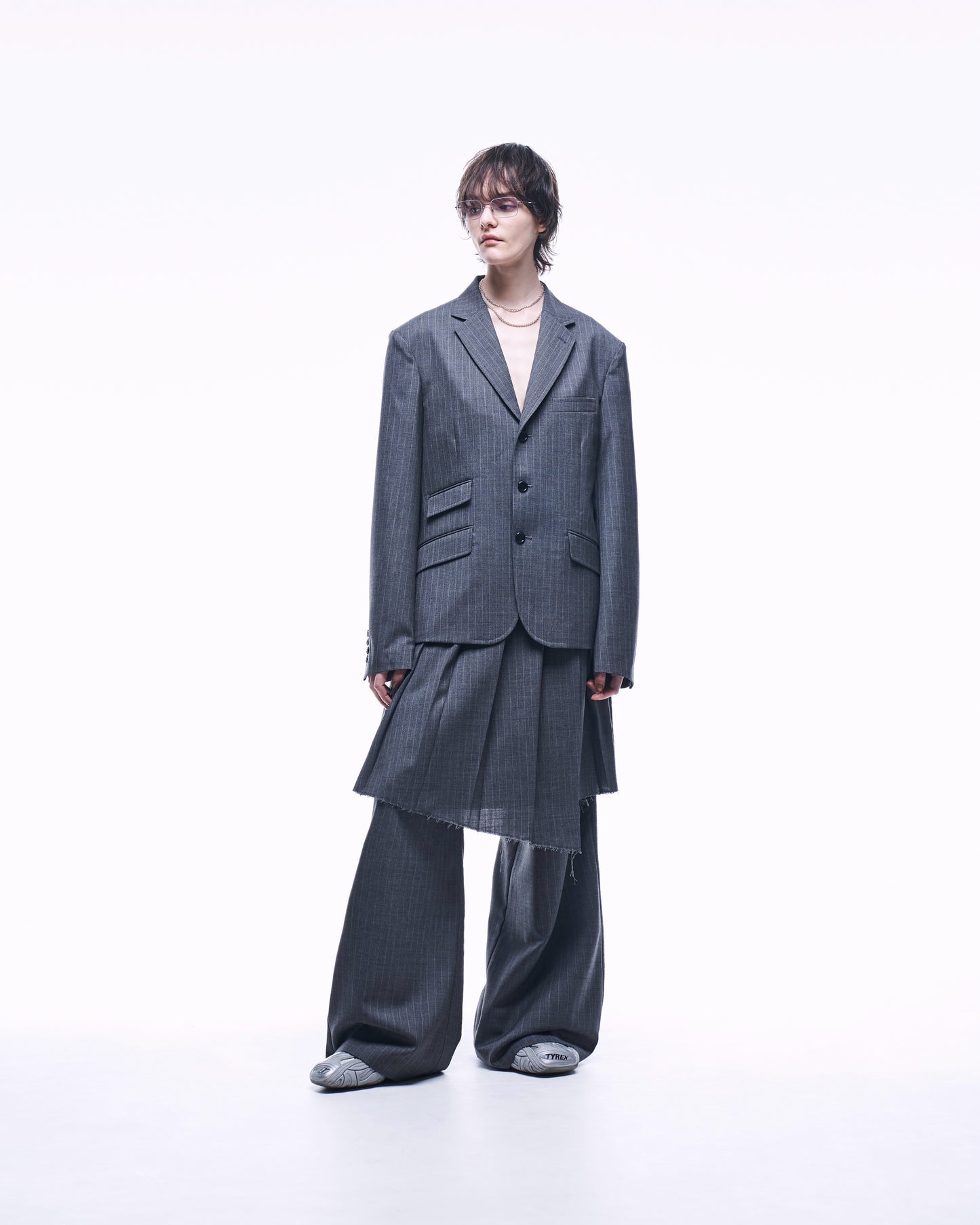 2TUCK WIDE STRAIGHT WOOL TROUSERS