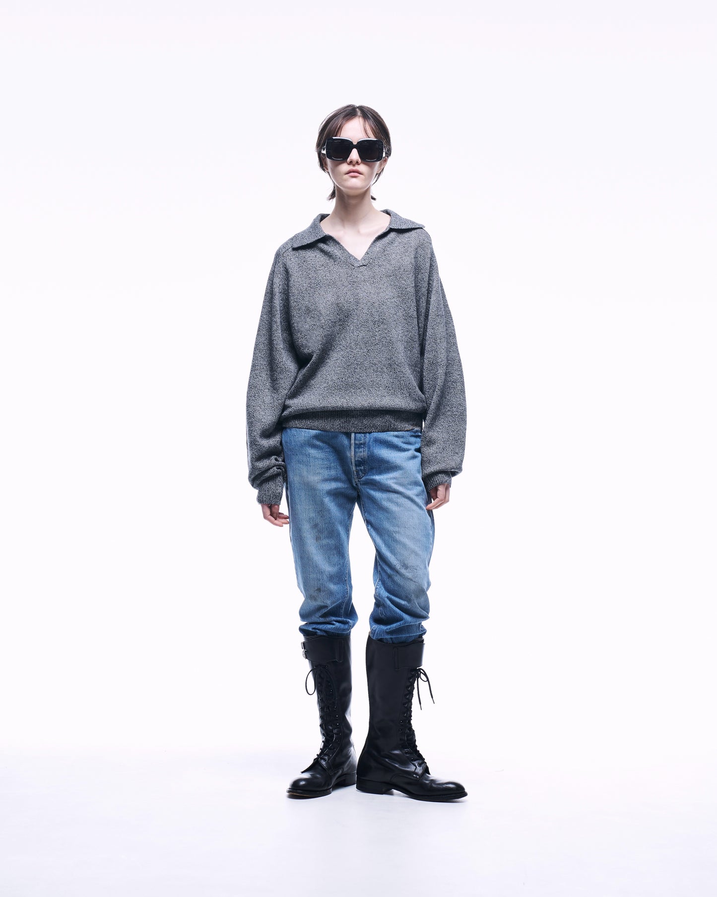 COTTON WOOL SKIPPER KNIT POLO