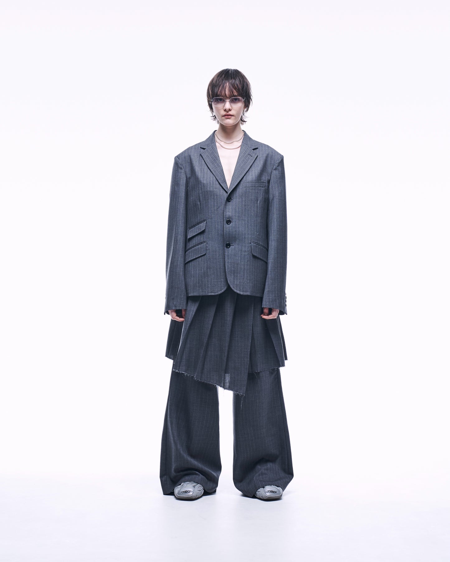 2TUCK WIDE STRAIGHT WOOL TROUSERS