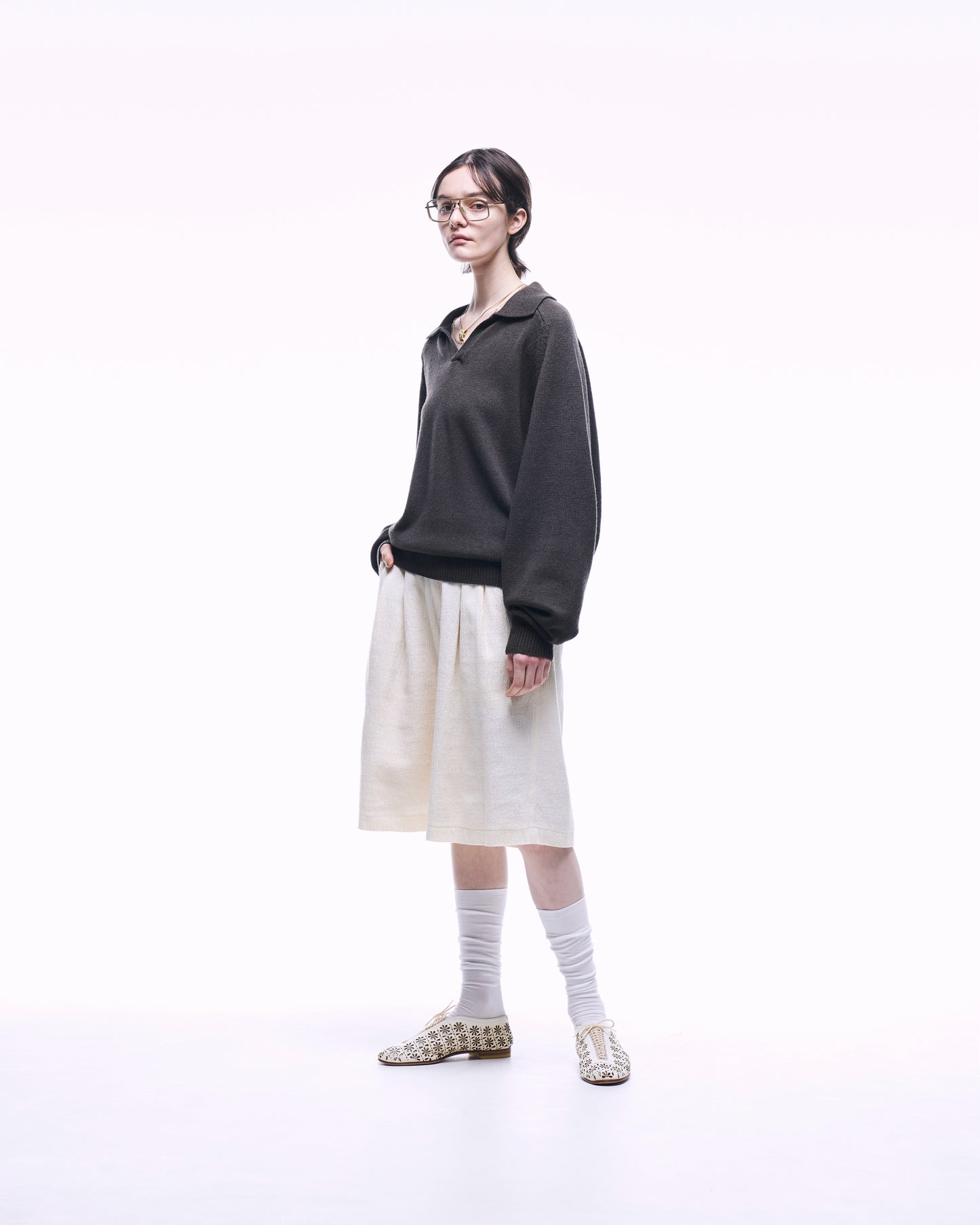 COTTON WOOL SKIPPER KNIT POLO