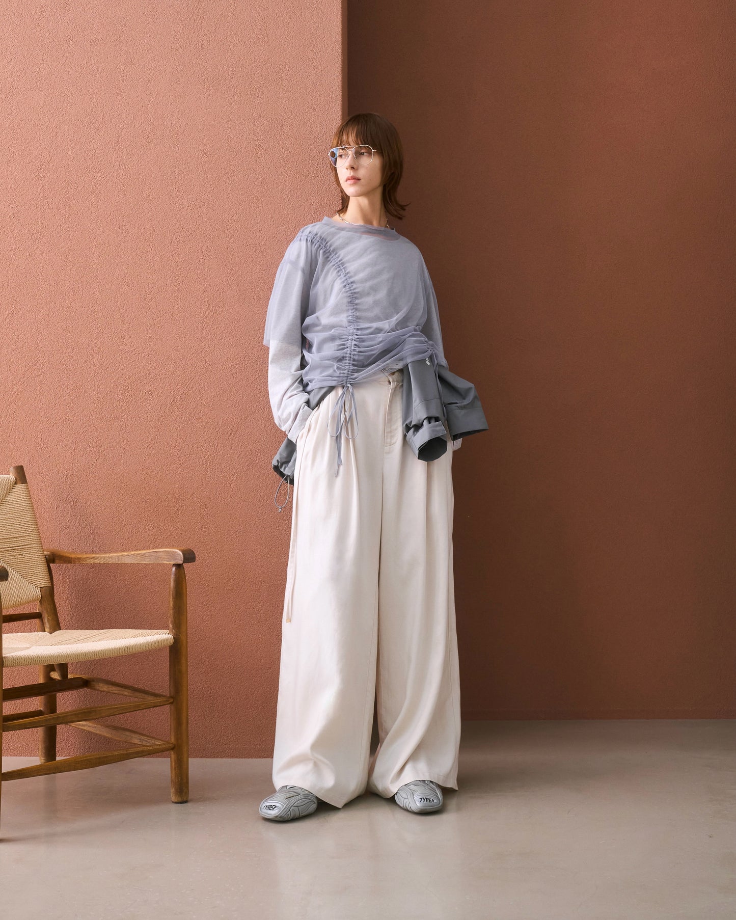 Authentic Linen Wide Slacks / IVORY