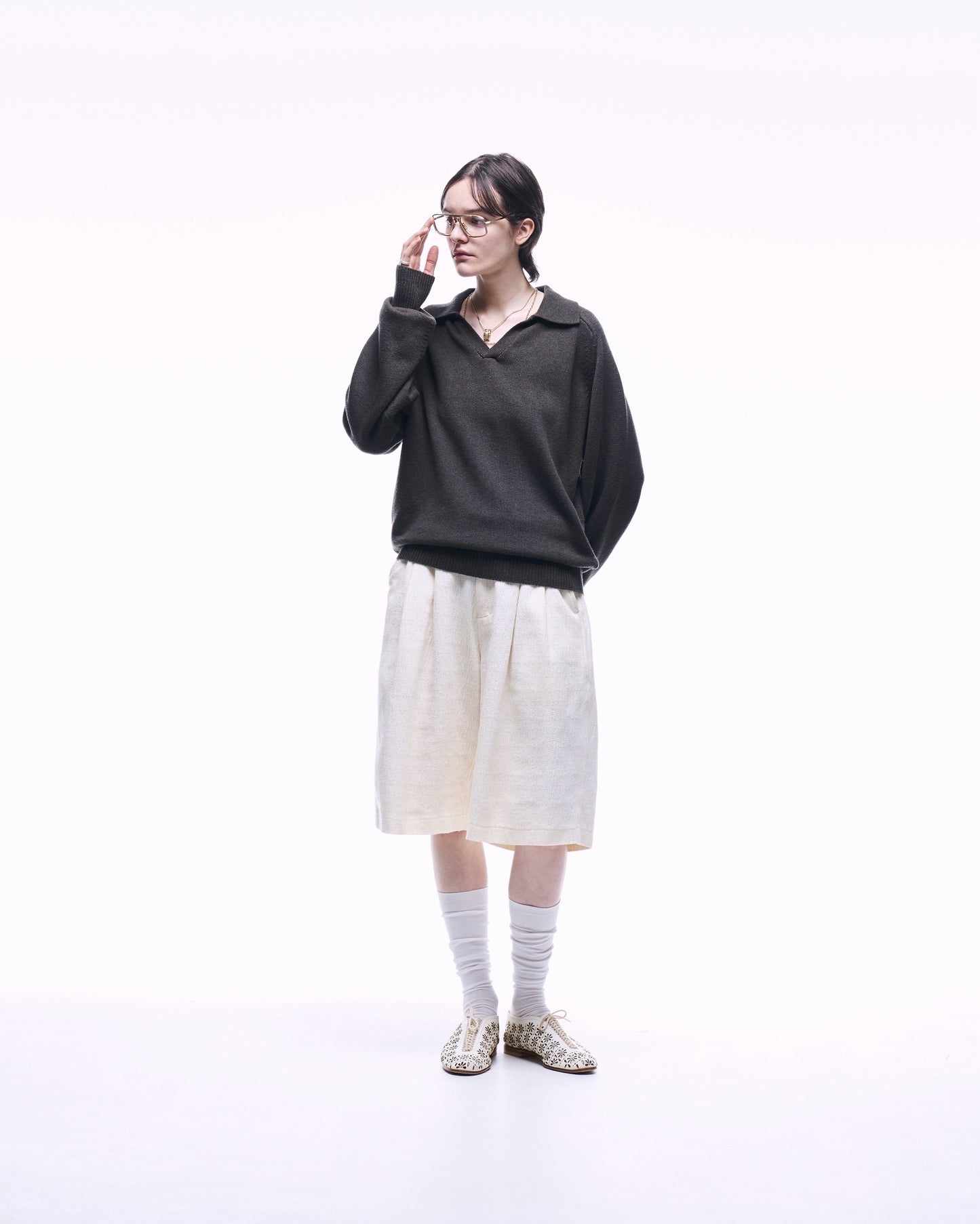 COTTON WOOL SKIPPER KNIT POLO