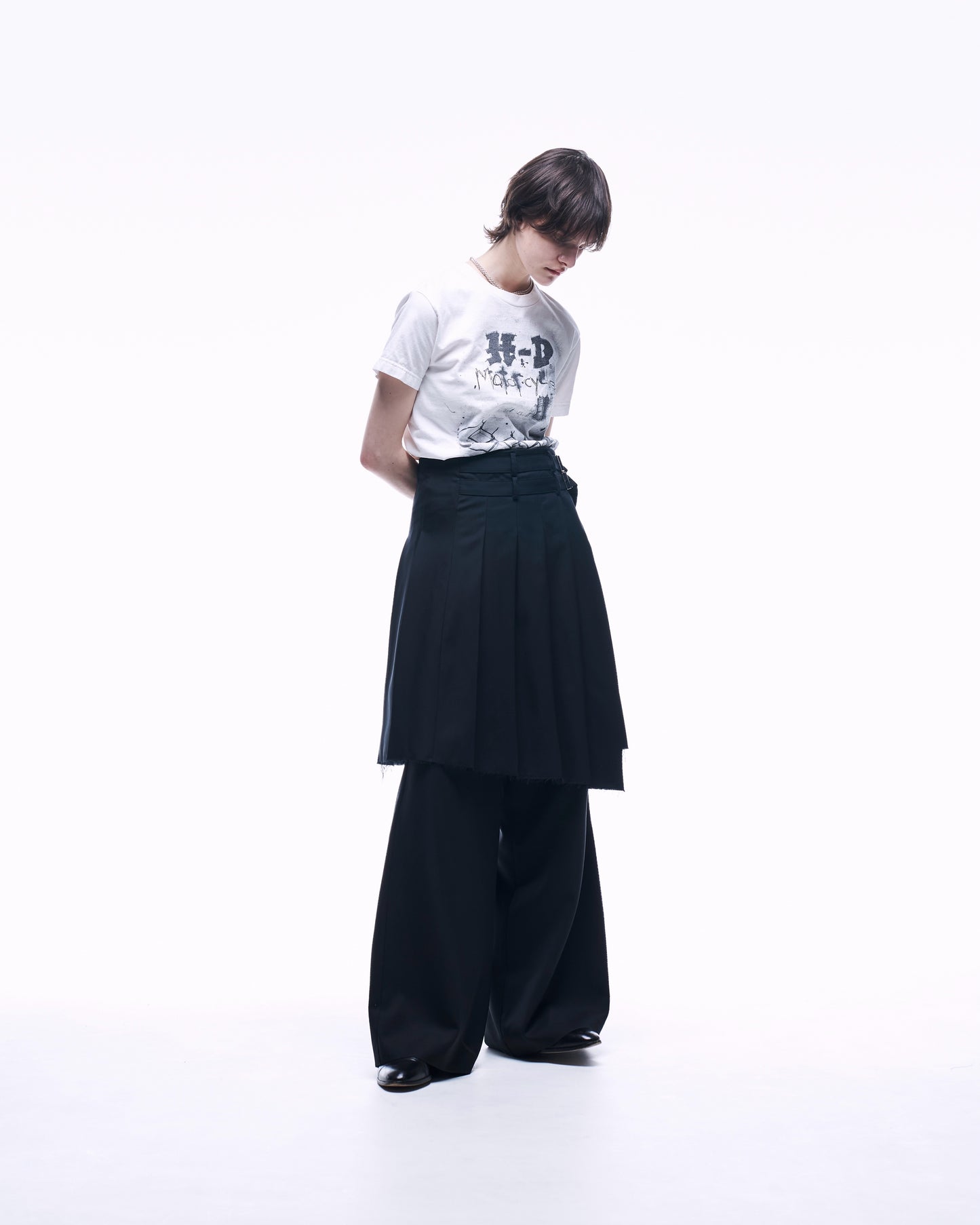 2TUCK WIDE STRAIGHT WOOL TROUSERS