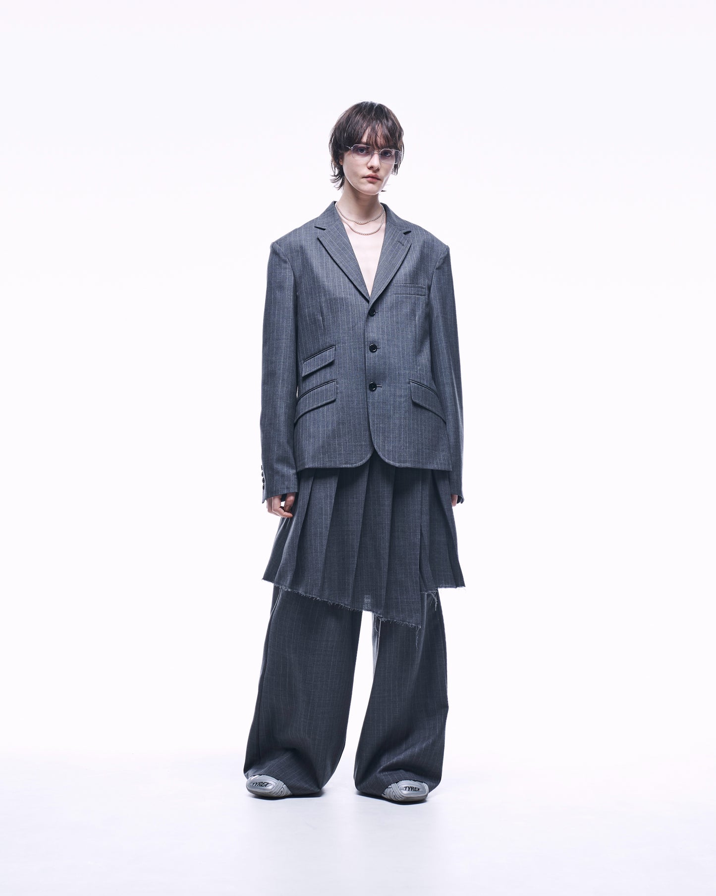 2TUCK WIDE STRAIGHT WOOL TROUSERS