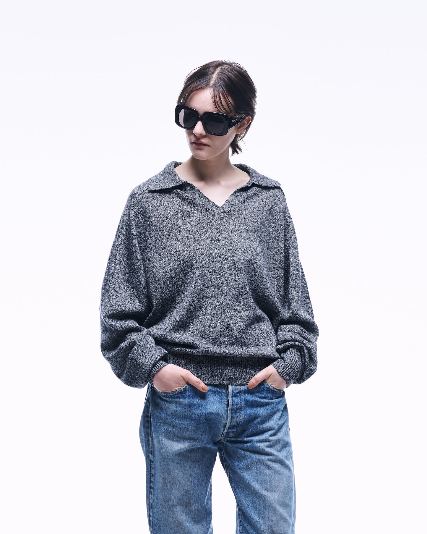 COTTON WOOL SKIPPER KNIT POLO