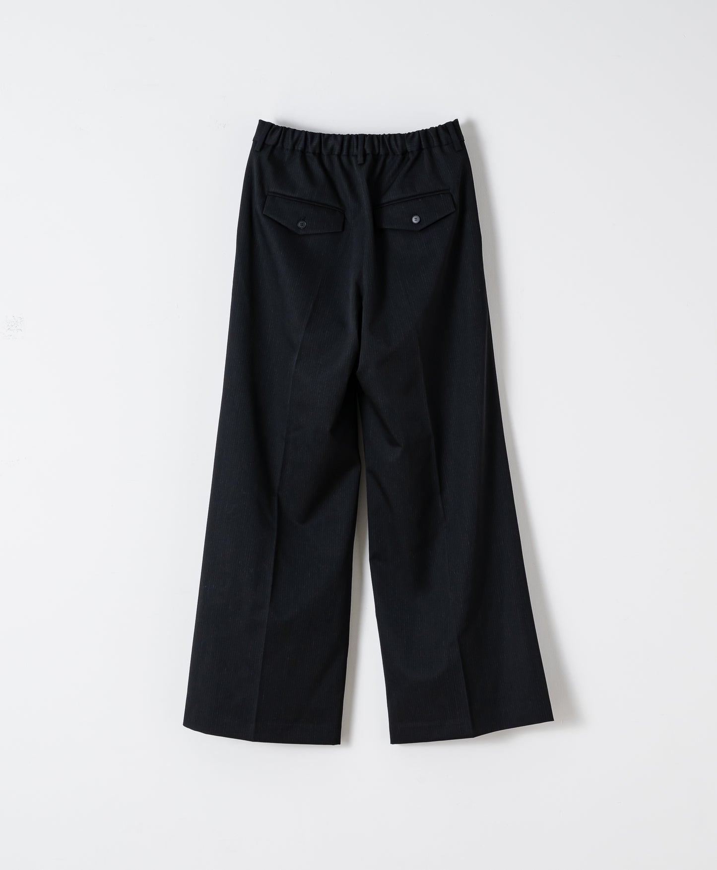 WIDE STRAIGHT BUGGY WOOL SLACKS (STRIPED)