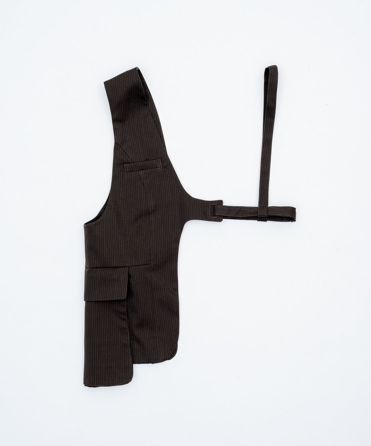 ONE SHOULDER HARNESS VEST (STRIPED)