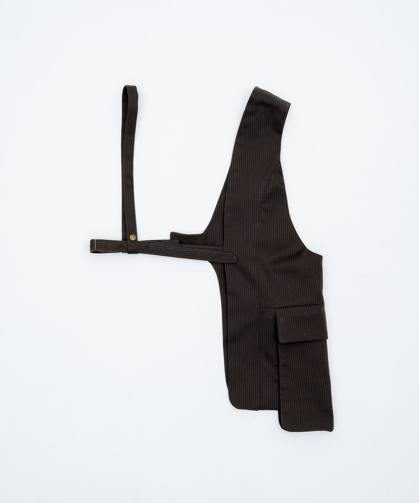 ONE SHOULDER HARNESS VEST (STRIPED)
