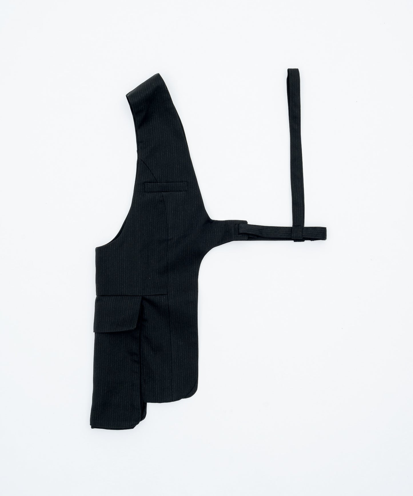 ONE SHOULDER HARNESS VEST (STRIPED)