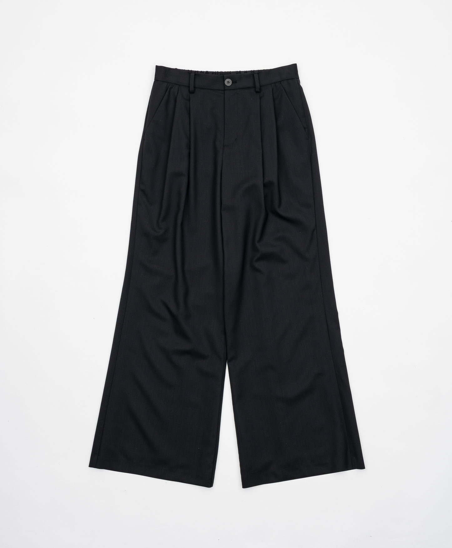2TUCK WIDE STRAIGHT WOOL TROUSERS