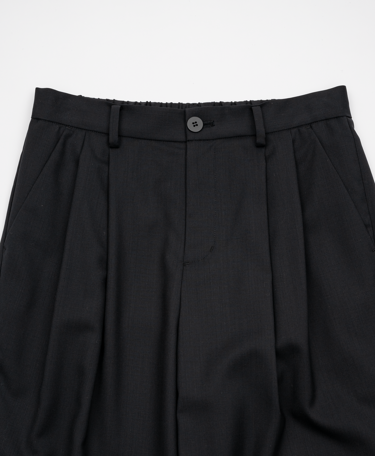 2TUCK WIDE STRAIGHT WOOL TROUSERS
