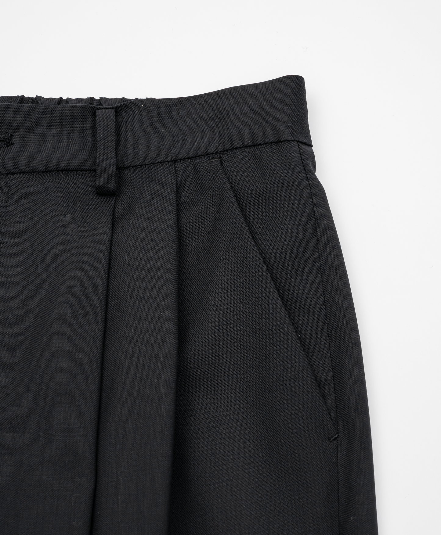 2TUCK WIDE STRAIGHT WOOL TROUSERS