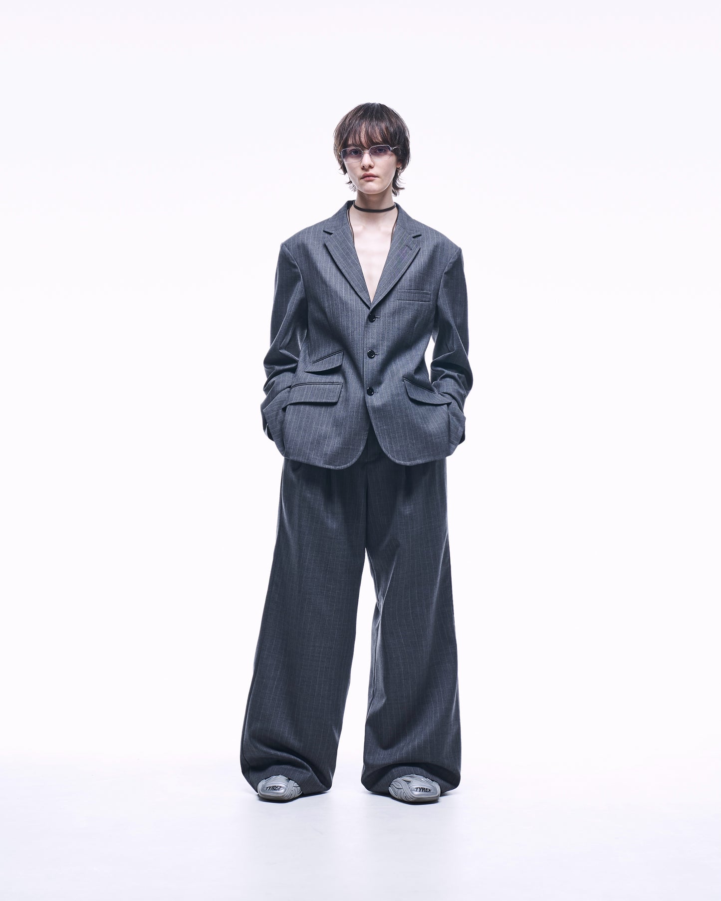 2TUCK WIDE STRAIGHT WOOL TROUSERS