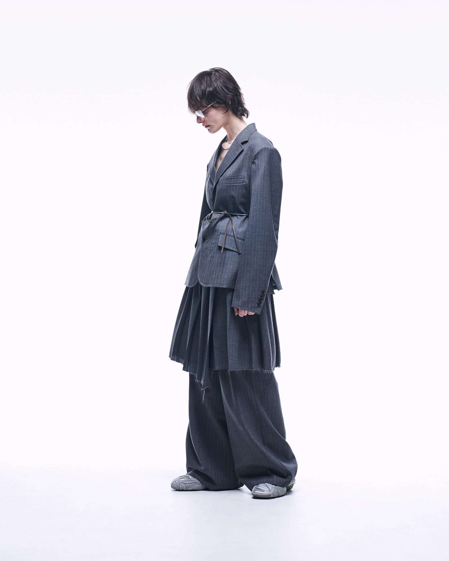 2TUCK WIDE STRAIGHT WOOL TROUSERS