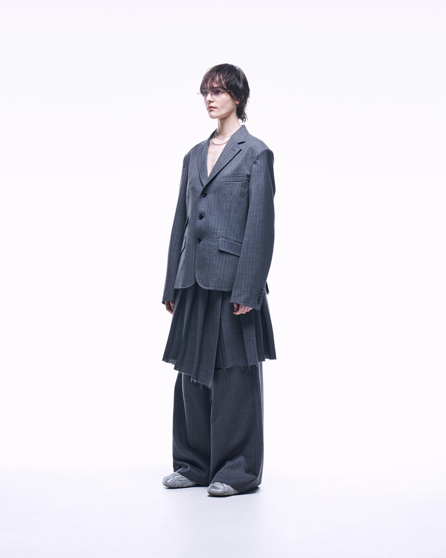 2TUCK WIDE STRAIGHT WOOL TROUSERS