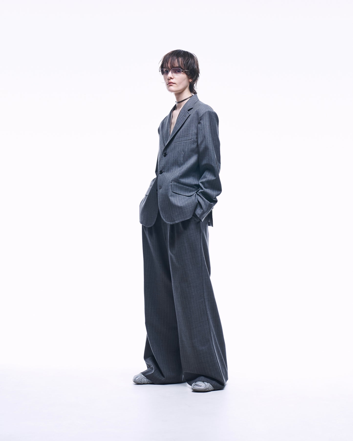 2TUCK WIDE STRAIGHT WOOL TROUSERS