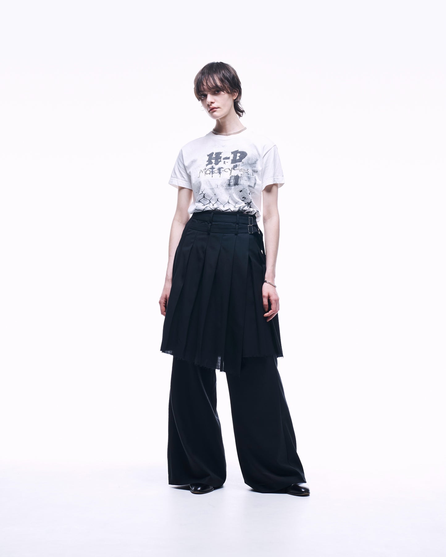 2TUCK WIDE STRAIGHT WOOL TROUSERS