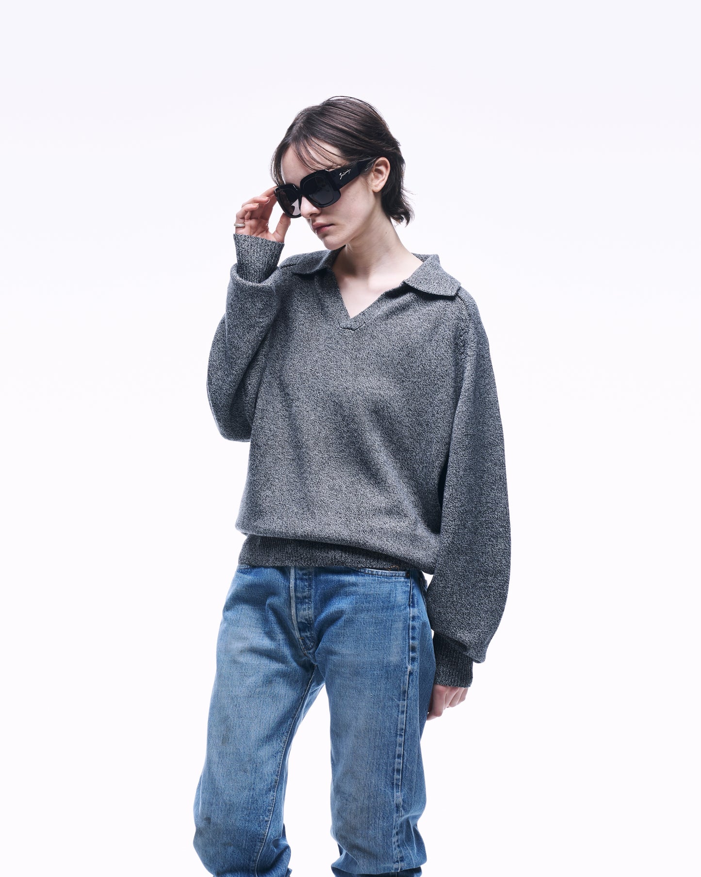 COTTON WOOL SKIPPER KNIT POLO
