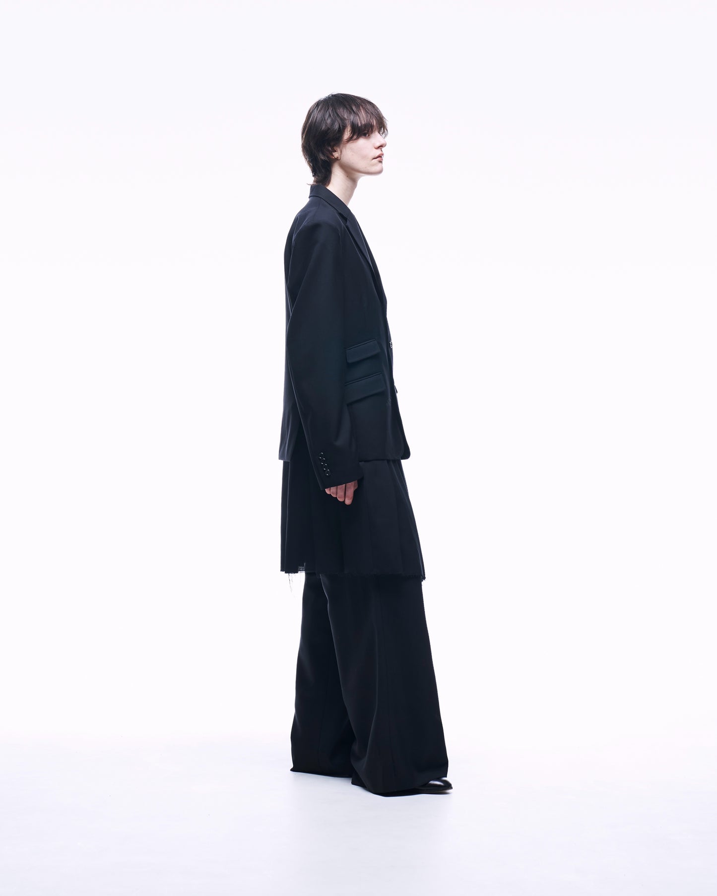 2TUCK WIDE STRAIGHT WOOL TROUSERS