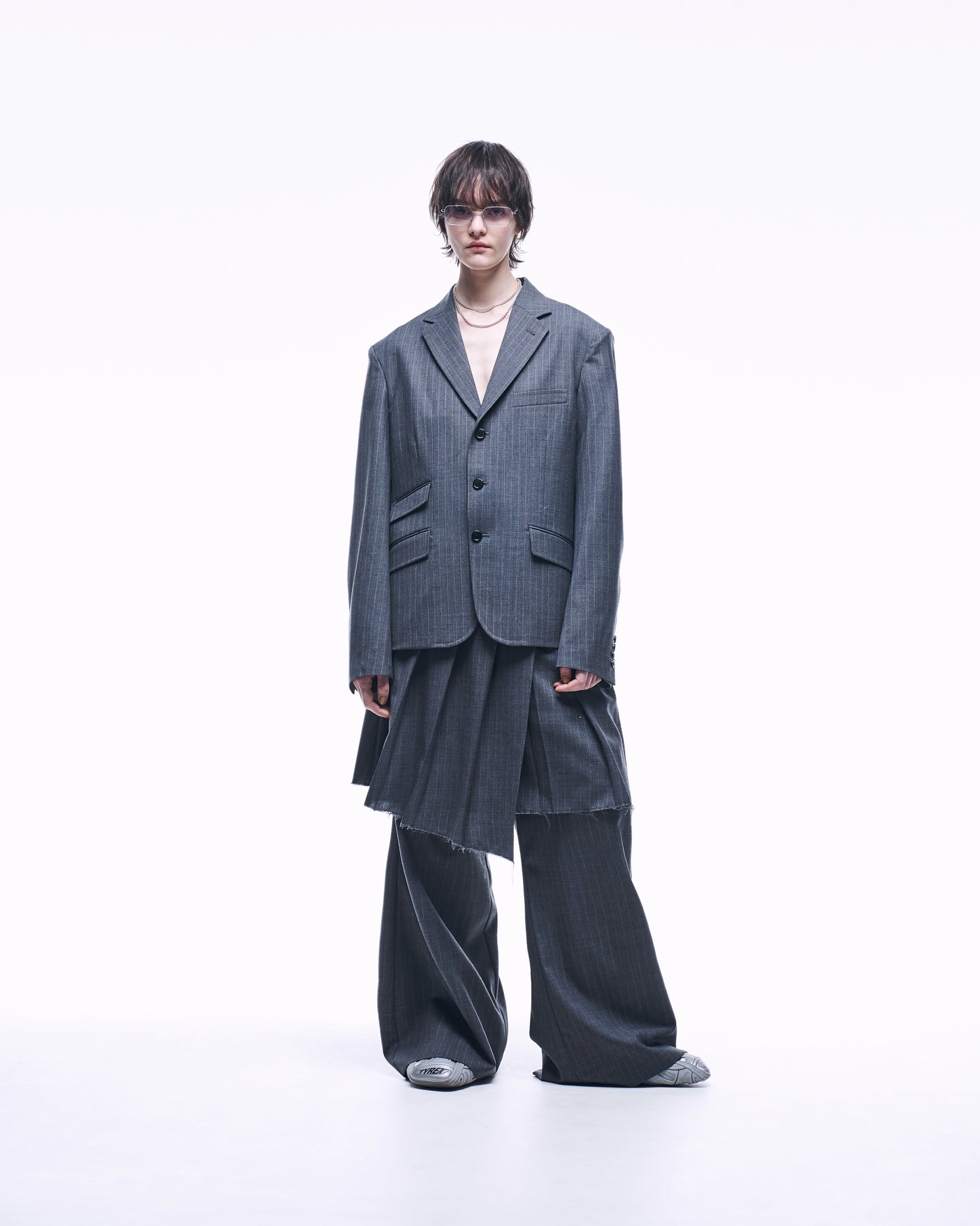 2TUCK WIDE STRAIGHT WOOL TROUSERS