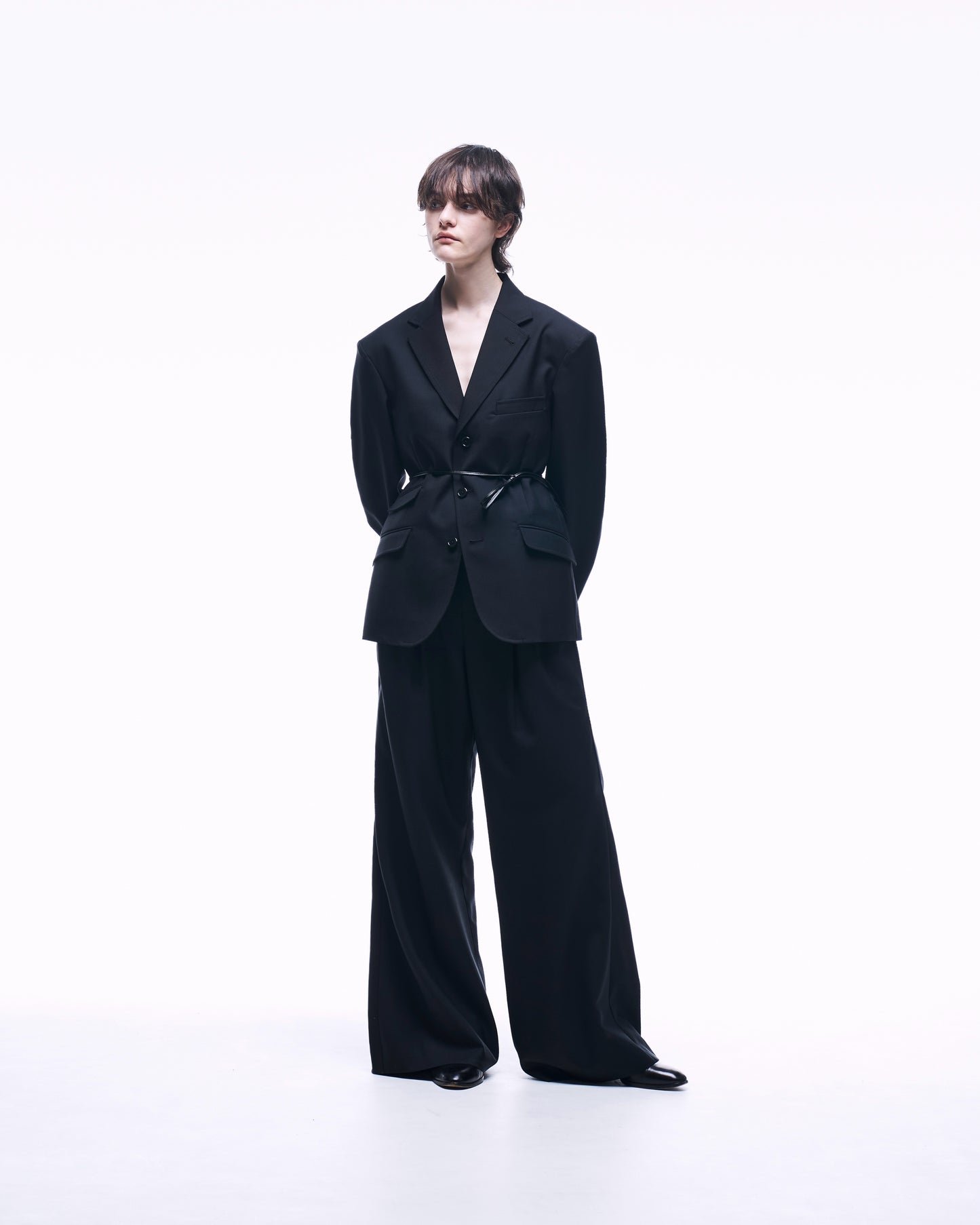 2TUCK WIDE STRAIGHT WOOL TROUSERS