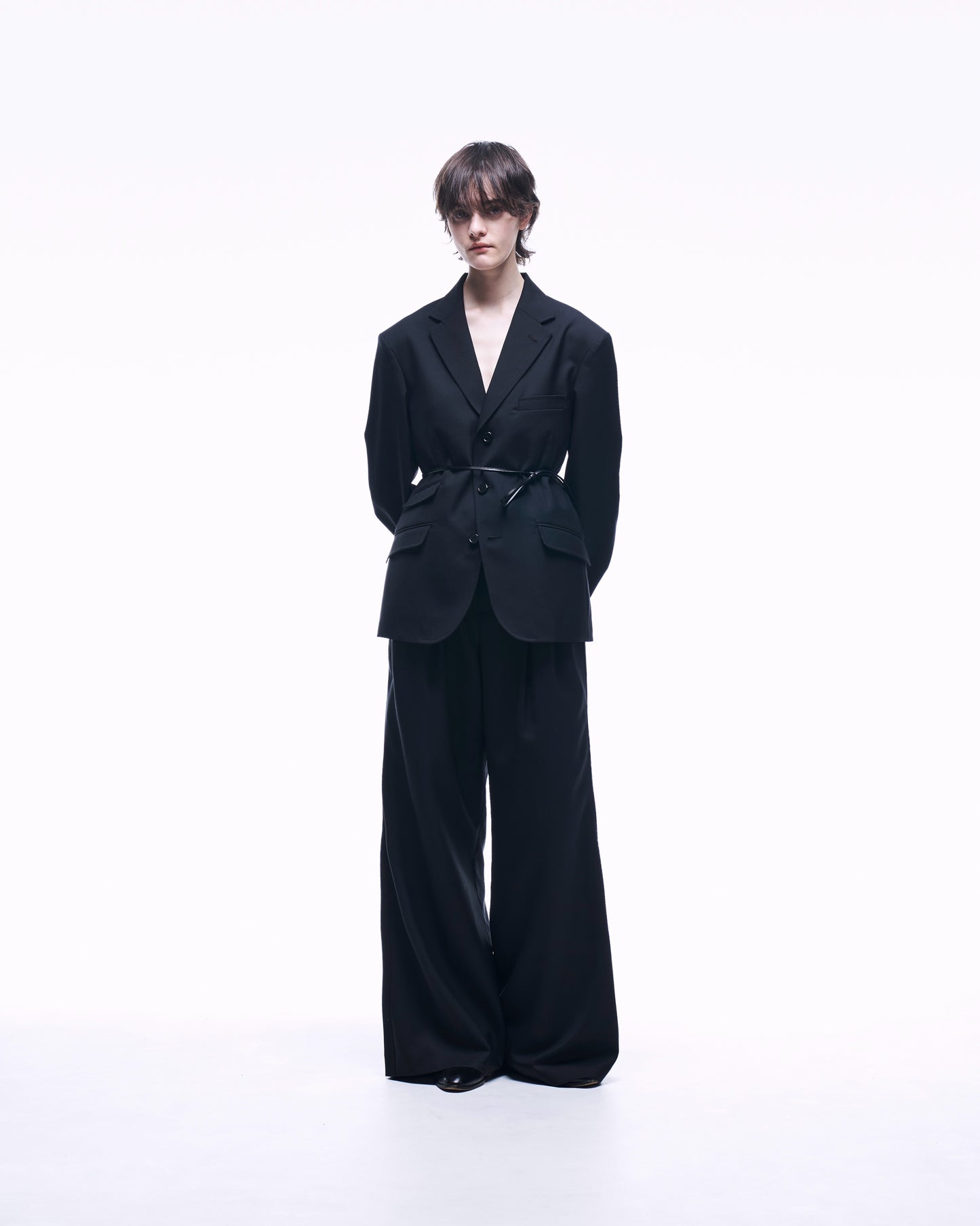 2TUCK WIDE STRAIGHT WOOL TROUSERS