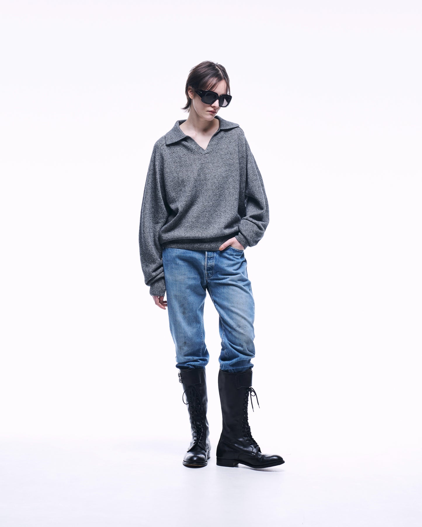 COTTON WOOL SKIPPER KNIT POLO