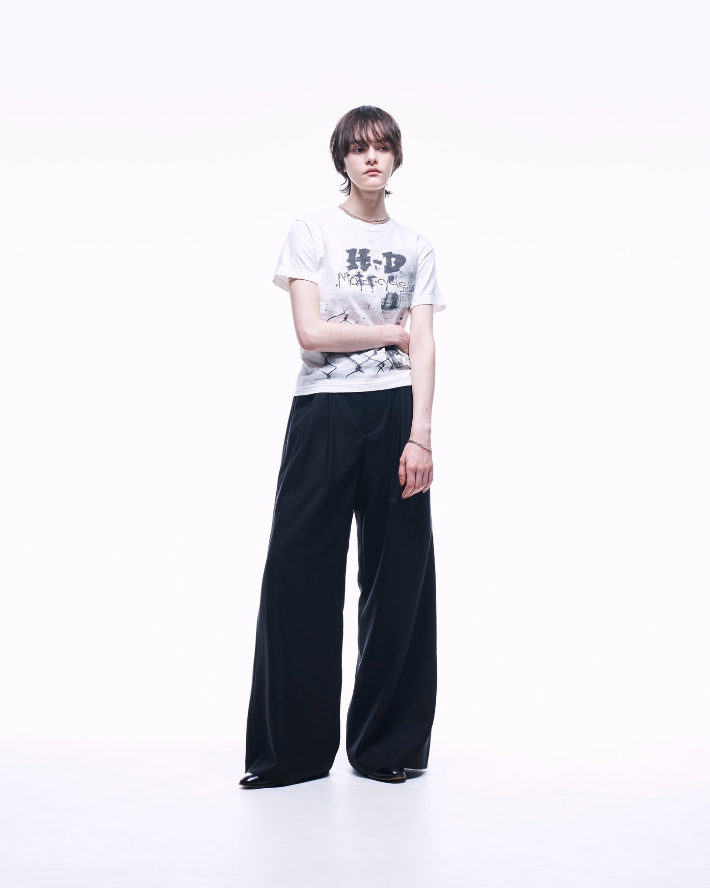 2TUCK WIDE STRAIGHT WOOL TROUSERS