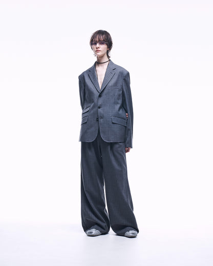 2TUCK WIDE STRAIGHT WOOL TROUSERS