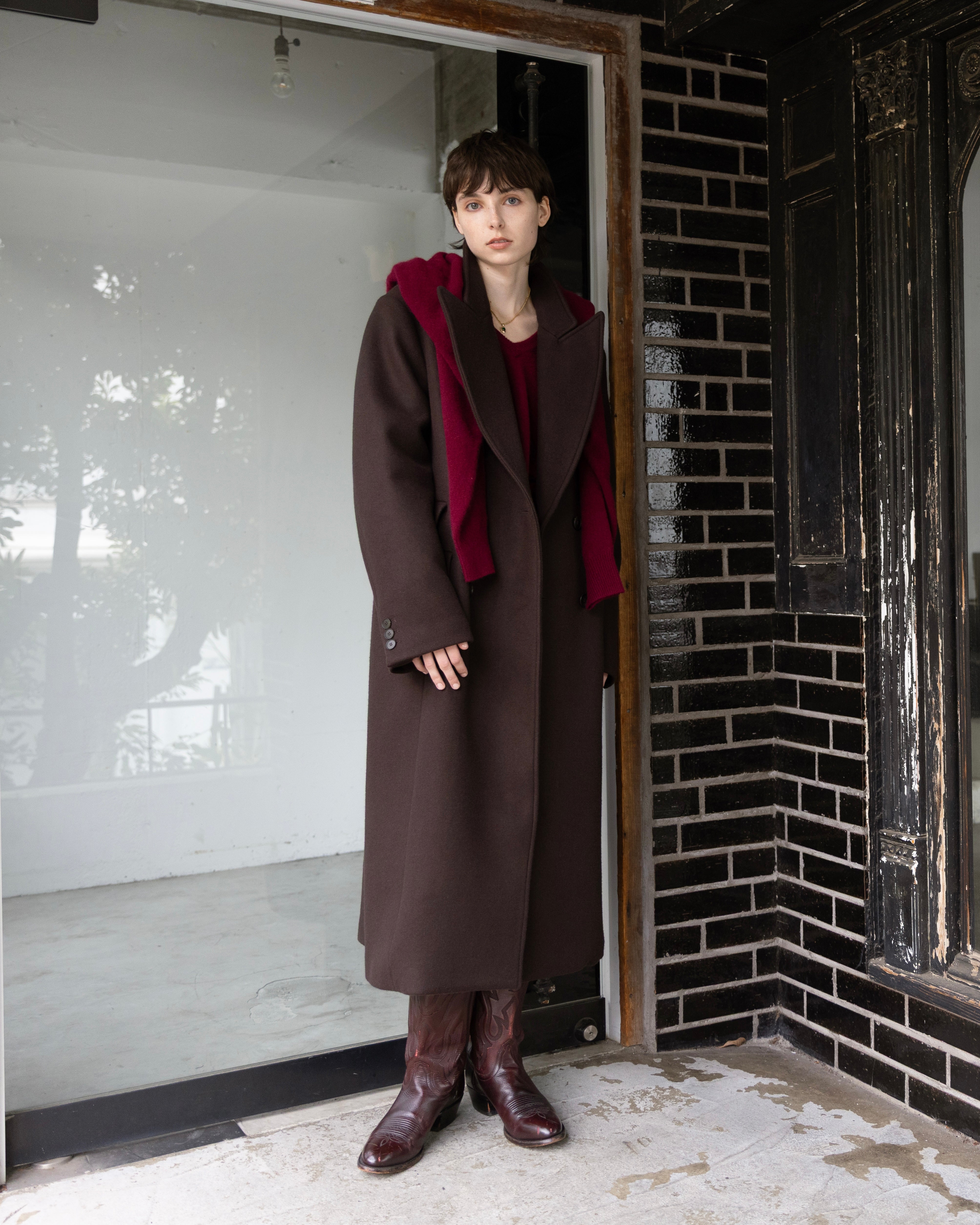 DOUBLE-BREASTED MAXI WOOL COAT – ILEAN