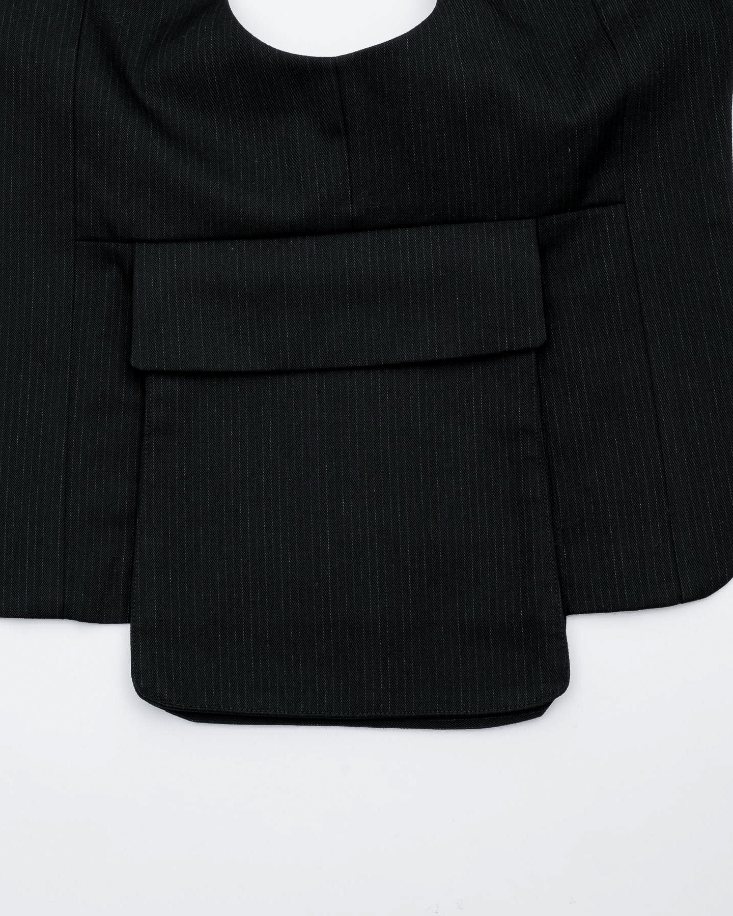 ONE SHOULDER HARNESS VEST （STRIPED）/ BLACK