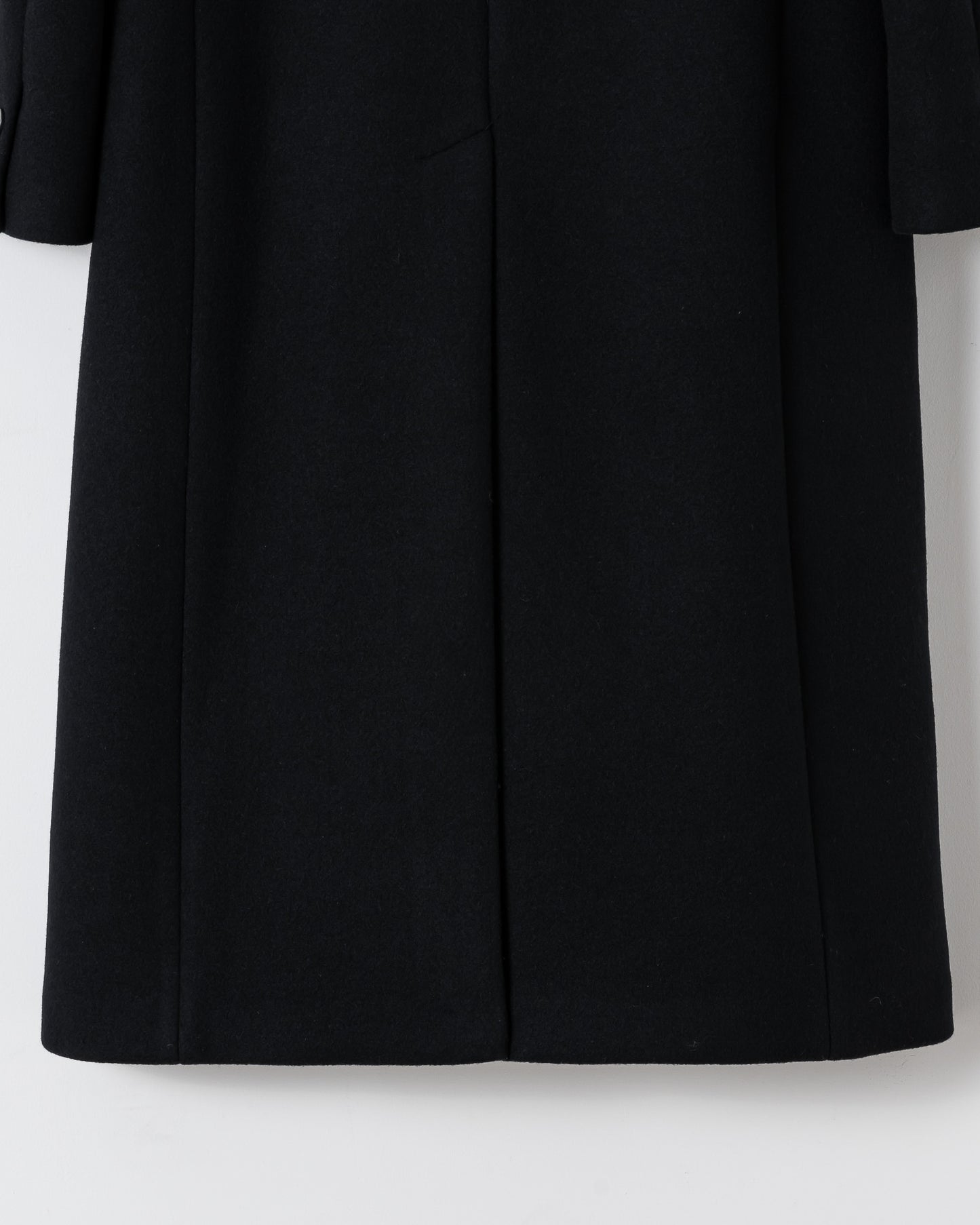 DOUBLE-BREASTED MAXI WOOL COAT / BLACK