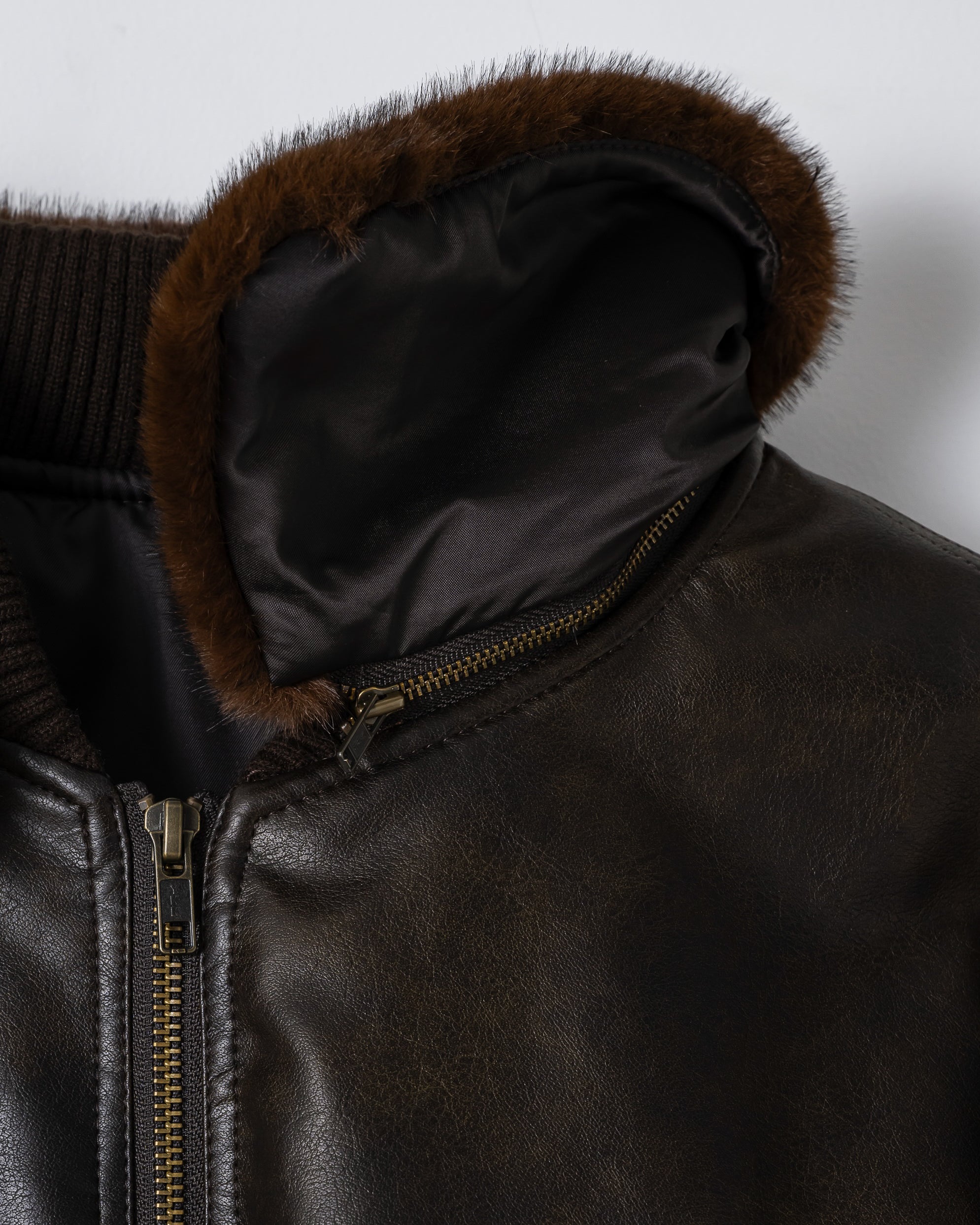 2WAY VOLUME FLIGHT JACKET / BROWN – ILEAN