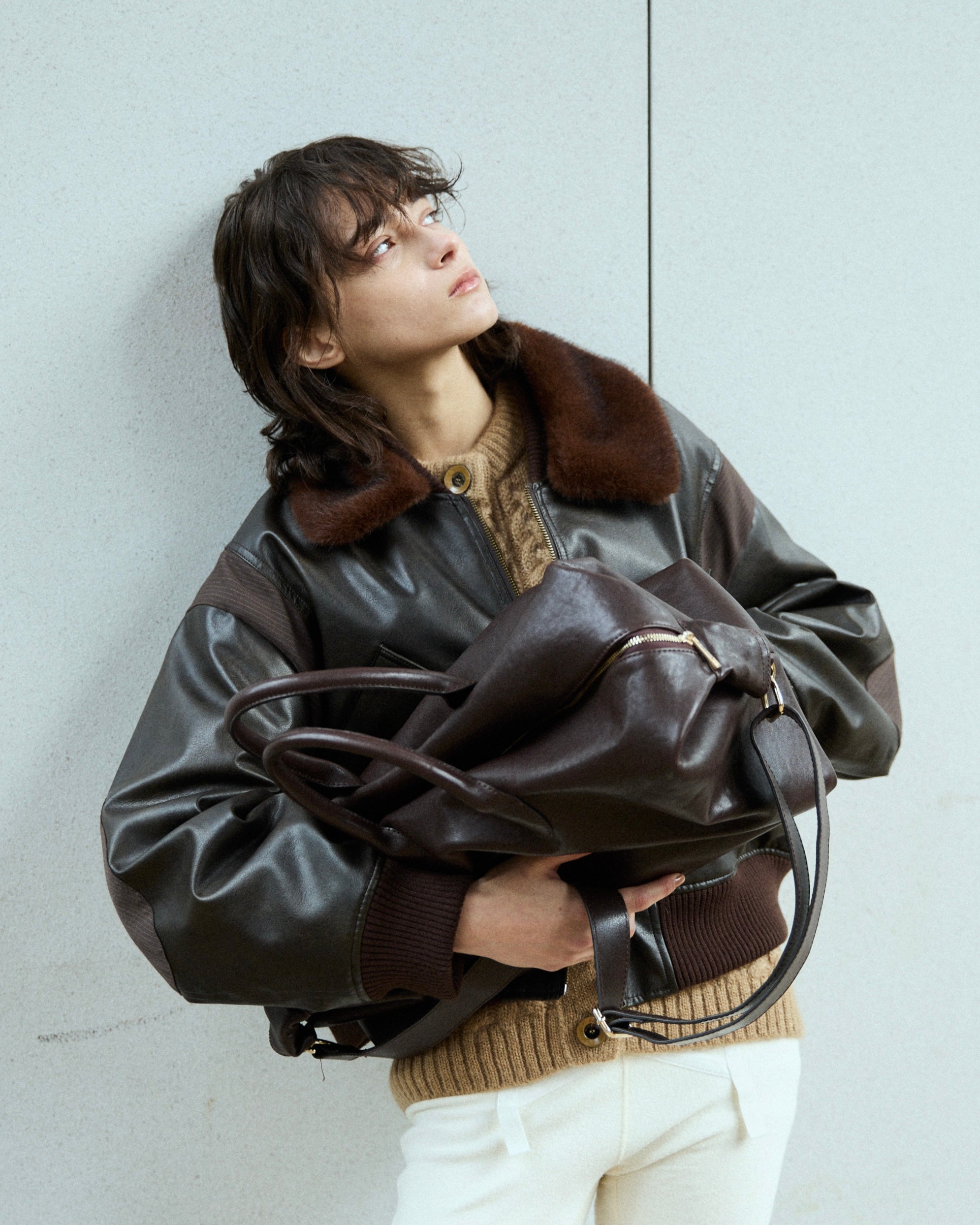 ilean Timeless Leather Boston Bag ブラウン TIMELESS LEATHER BOSTON BAG – ILEAN