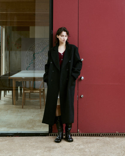 Double-Breasted Maxi Wool Coat
