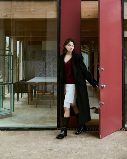 Double-Breasted Maxi Wool Coat