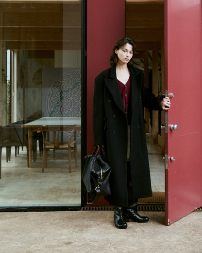 Double-Breasted Maxi Wool Coat