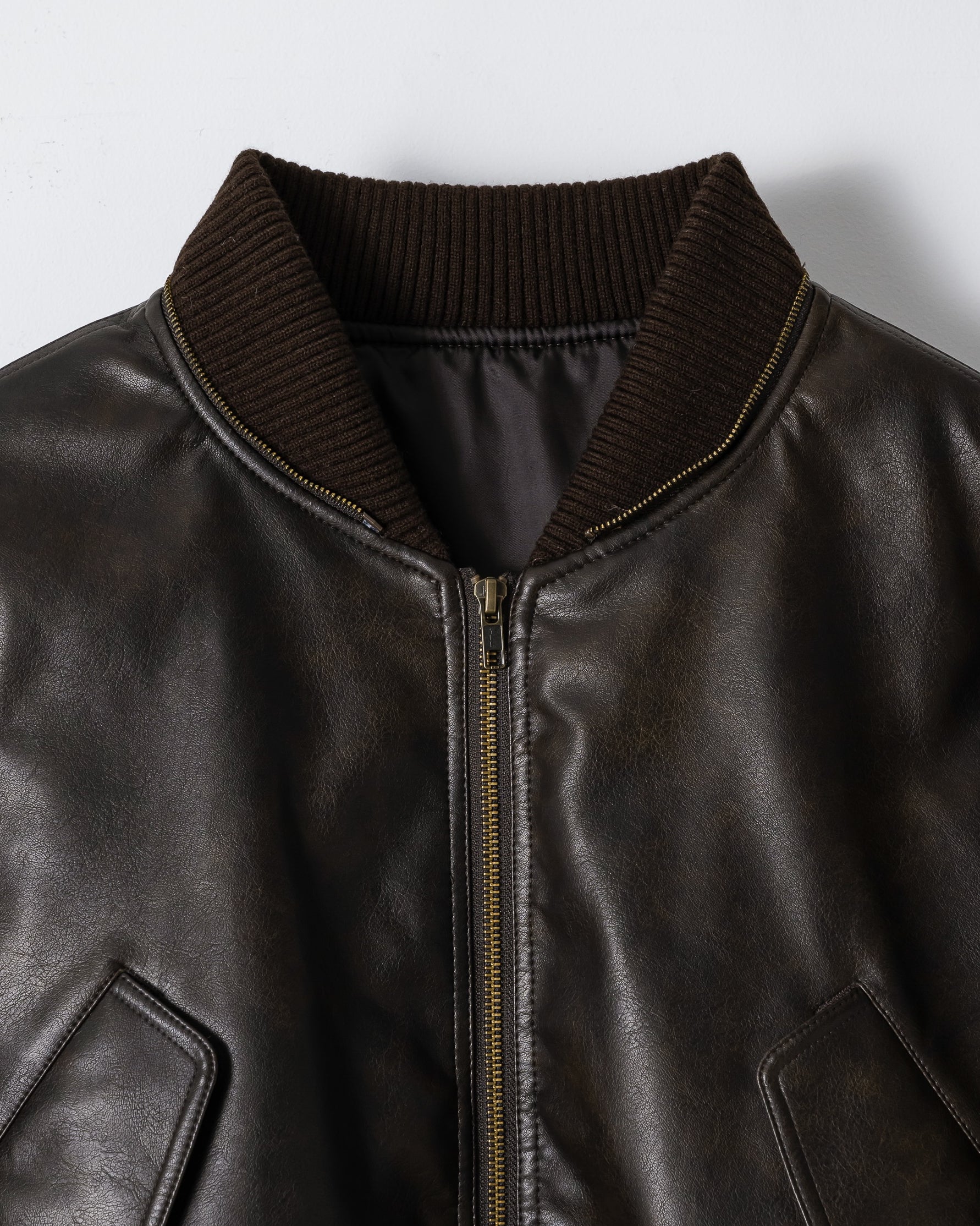 2WAY VOLUME FLIGHT JACKET / BROWN – ILEAN