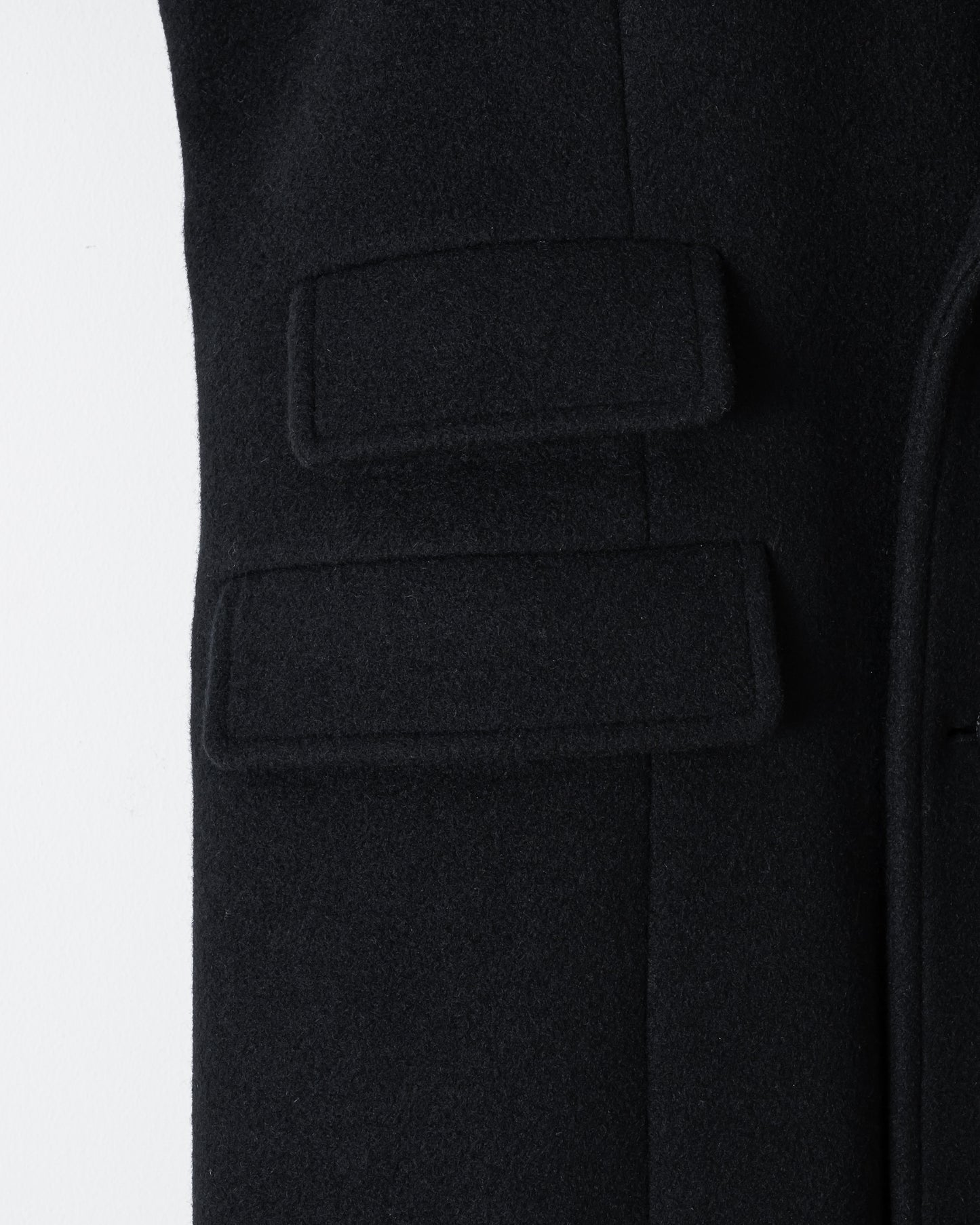 DOUBLE-BREASTED MAXI WOOL COAT / BLACK